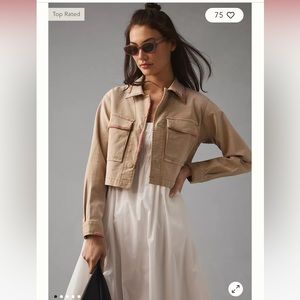 Anthropologie pilcro cropped utility jacket with stitching details